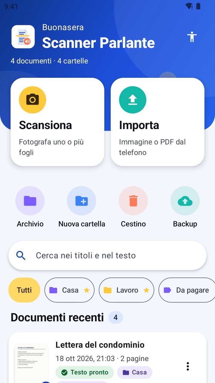 Scansiona e importa i documenti